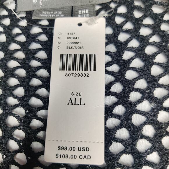 NWT By Anthropologie Julliet Cropped Open Knit Cardigan Sweater Black One Size - Picture 14 of 16